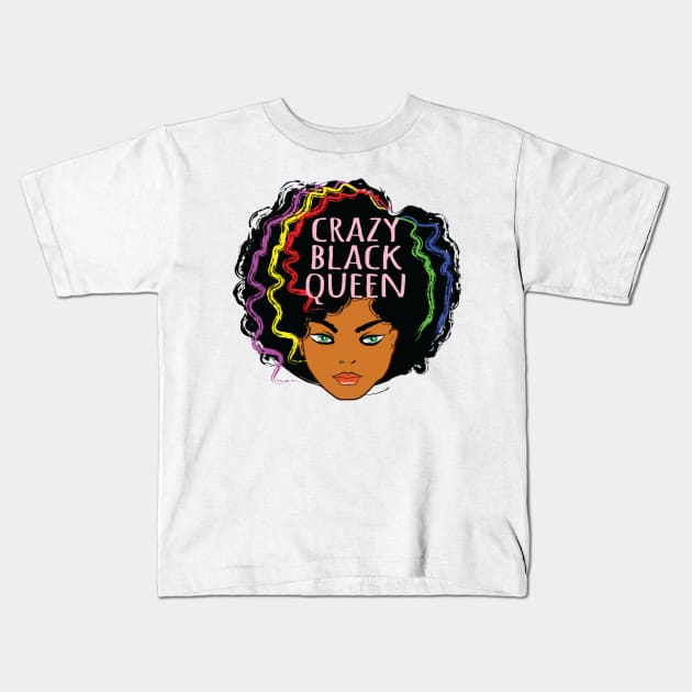 crazy black queen 5 Kids T-Shirt by medo art 1